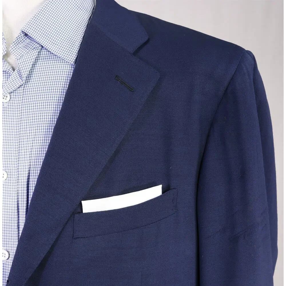 Ermenegildo Zegna Navy Blue High Performance Wool Patch Pocket Blazer Jacket 44R